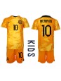 Billige Nederland Memphis Depay #10 Hjemmedraktsett Barn VM 2022 Kortermet (+ Korte bukser)